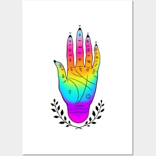 Palmistry hand Posters and Art